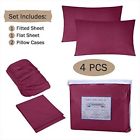 00b071718xvt King Burgundy Bed Sheets Set With Pillowcases Microfiber For College 00b071718xvt King Burgundy Bed Sheets Set With Pillowcases Microfiber For College