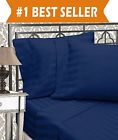 88234250309 00rw-stripe-6pc-king-navy Elegant Comfort Best Softest Coziest Sheet Sets Thread 88234250309 00rw-stripe-6pc-king-navy Elegant Comfort Best Softest Coziest Sheet Sets Thread