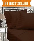 88234250248 00rw-stripe-6pc-queen-chocolate Elegant Comfort Best Softest