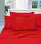 02787 Unbranded Silk Fitted-sheet Set Queen Size Bed Soft Deep Pocket Red Wrinkle Free Bedding