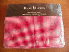 028828350992 Ralph Lauren New Gingham Red Full Flat Sheet