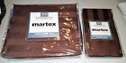 028828638786 Martex New Twin Sheet Set Chocolate Stripe Flat