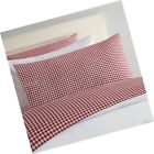 041808642115 Laurel Mayfair Gingham Cotton Sheet Set King Red