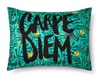 060-10-0945 Xhilaration Green Floral Carpe Diem Microfiber Pillowcase