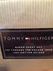 195002 100 Nip Set Striped Green 300 Tc Tommy Cotton Sheet Queen Hilfiger