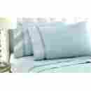 10600sbg-blu-qn Amrapur Overseas Fine Linens 600 Thread Count Egyptian Cotton Sheet Set With Satin Binding Que 645470113609