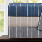 11-300pstblu144 Echelon Home Pinstripe Thread Count Cotton Sheet Set
