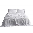 11050200005 Simple Opulence Linen Sheet Set Embroidery Queen White 701948855836 11050200005 Simple Opulence Linen Sheet Set Embroidery Queen White 701948855836