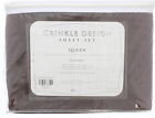 119741 Simple Luxury New Crinkle Design 4 Piece Sheet Set Queen Nora Chocolate Brown Style 056014400734