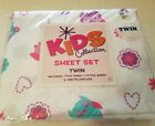17630 Owl Twin Sheet Set Kids Collection Hearts And Flowers Polyester