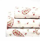 176374 Laura Ashley Flannel Full Sheet Set Bristol Paisley 883893134843