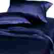 201549 Landmark Blue Satin Bed Sheet Pillowcase Set Full Size Silk Feel Polyester New