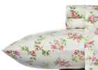 201592 Laura Ashley Flannel Sheet Set Audrey Pink Queen 883893304147