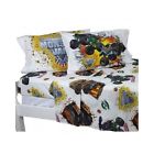 0322811 22667 Monster Jam Sheet Set Microfiber Full Bedding Boy Pillowcases New 4 Piece White 032281226671