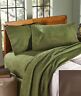 2641998 Afoyft Brown Queen Size Brushed Fleece Sheet Set Solid Print