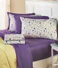 2800163 Afoyft Nora King Size Bed Sheet Pillowcase Set Solid Purple