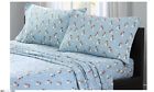 3-pc100 Sheets Cozy Blue Queen Flannel Warm Snowman Cotton Soft Set Bedding 3-pc100 Sheets Cozy Blue Queen Flannel Warm Snowman Cotton Soft Set Bedding