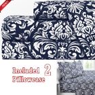3171993220595 Amazonbasics Pcs Sheet Set Queen Damask Navy White