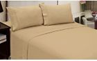 4-jmfs-179 Home Dynamix Queen Bed Sheet Set Piece Taupe 0769924350386
