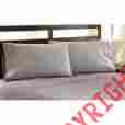 11200st1-gry-qn 4-piece Amrapur Overseas 1200 Thread Count Damask Stripe Sheet Set Gray Queen Size 645470134635