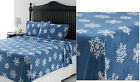 400940962800 Snowflake Home Classics Kohls 75 Micro Fleece Twin Sheet Set Christmas Blue White 4p 400940961780