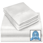 43219-34288 Soft Silky Satin Queen Bed Sheet Set White 700424649402