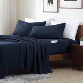 445016911927 Smart Sheets Ultra Soft Brushed Microfiber 4-piece Sheet Set Fitted Bed