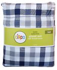 490600209239 Circo Plaid Full Sheet Set Navy Blue Gray