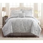 4bnb68rg-olv-kg Amrapur Grey Olivia Printed Reversible Piece Bed In 645470171173