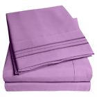 4pc-plum-txl Sweet Home Collection Thread Count Pleated Egyptian Sheet Set By