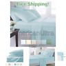 619775026230 Pizuna Thread Count Cotton Light Blue Queen Sheets Set Long 619775026230 Pizuna Thread Count Cotton Light Blue Queen Sheets Set Long