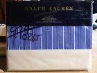 650206377993 Sunset Ralph Lauren 707 Off Blue Cambridge Stripe Cotton Queen Flat Sheet