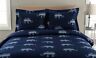655385183246 Elite Elephant Print Microfiber Quilt Set Twin Indigo