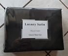 655385942652 Luxury Satin Polyester Woven Queen Size Sheet Set