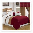 66-00008-24pc-q Lavish Home Burgundy Beige