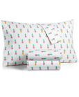 706258017554 Martha Stewart Whim Collection Cotton Sheet Set Pineapple