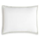 728455632101 Matouk Oberlin Standard Sham White Silver Percale Cotton