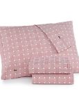 4-pc.queen 734737418974 Lacoste Printed Cotton Percale Sheet Set Garnet Geo