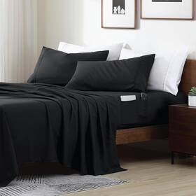 744110208542 Smart Sheets Ultra Soft Brushed Microfiber 4-piece Sheet Set Fitted Bed