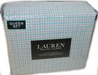 791623227607 Ralph Lauren Blue White Check Queen Sheet Set 791623227607 Ralph Lauren Blue White Check Queen Sheet Set