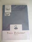 811361 Yves Delorme Triomphe Baltic Blue King Flat Sheet Egyptian Cotton