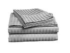 8347 Elaine Karen Striped Cal King Sheet Set Grey Pillowcase 610373946784
