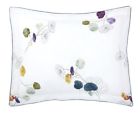 934287 Yves Delorme France Pavot Percale Cotton White Pillow Sham Flower