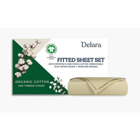 A1 Home Collections Llc 740588191836 Delara Gots Certified 100% Organic Cotton Fitted Sheet Set 400tc Long Staple