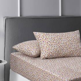 5095601 Accessorize Bedroom Collection Washed Cotton Fitted Sheet Set Lisa Green - Kin