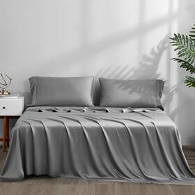 Accuratex 744759283733 Viscose Bamboo Cooling Sheets Queen Grey/gray Complete Set New Accuratex 744759283733 Viscose Bamboo Cooling Sheets Queen Grey/gray Complete Set New