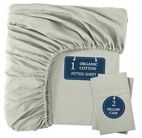 Ogn160fs-fl-min Affinity Linens Full Fitted Sheet 100% Organic Cotton 3-piece Set 1 3pc Mineral
