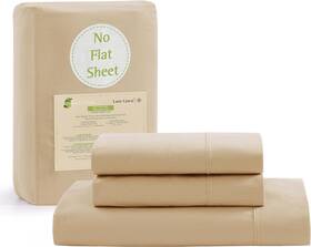 Ogn160fs-kg-lin Affinity Linens King Fitted Sheet 100% Organic Cotton 3-piece Set 1 2 Pillowcas