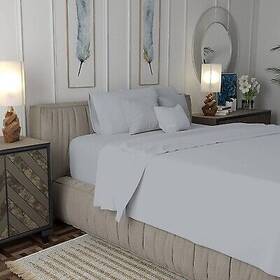 81543525 Aireolux Full 1000 Thread Count Cotton Solid Sheet Set Silver -