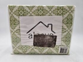 Alcove 675716852665 Twin Size Sheet Set Microfiber Green And White- New